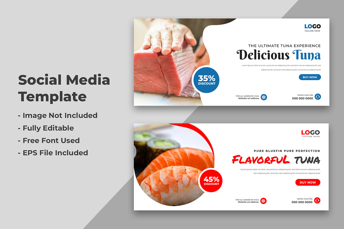 Bluefin Tuna Social Media Cover, a Social Media Template by nandinigraphics (Photo 1 of 2)