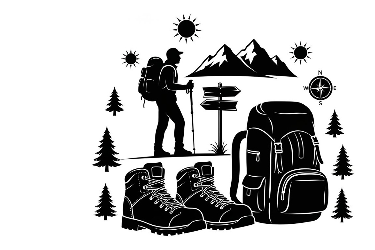 Hiking Adventure Silhouette Bundle, an Illustration by yasushie (Photo 20 of 51)