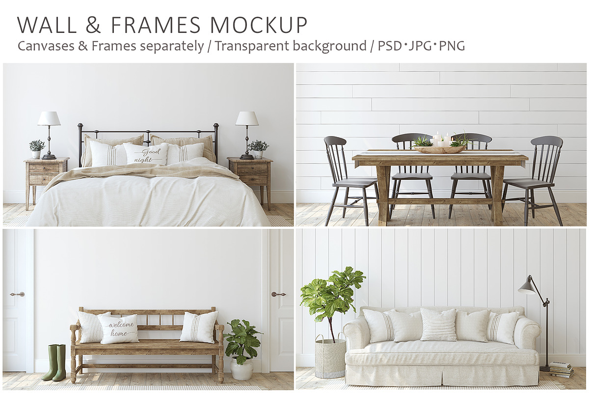 MODERN FARMHOUSE Wall&Frame Mockups, a Poster Template by MyHomeMockups (Photo 1 of 12)