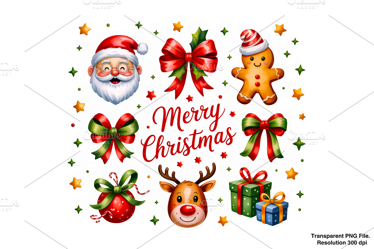 Merry Christmas PNG Sublimation, a Graphic by Clipart Bloom (Photo 1 of 2)