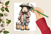 Whimsical Bunny Easter Clipart, an Illustration by DreamCafeArt (Thumbnail 6 of 6)
