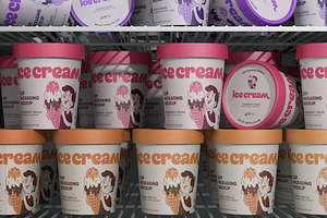 Ice Cream Cup Packaging Mockup