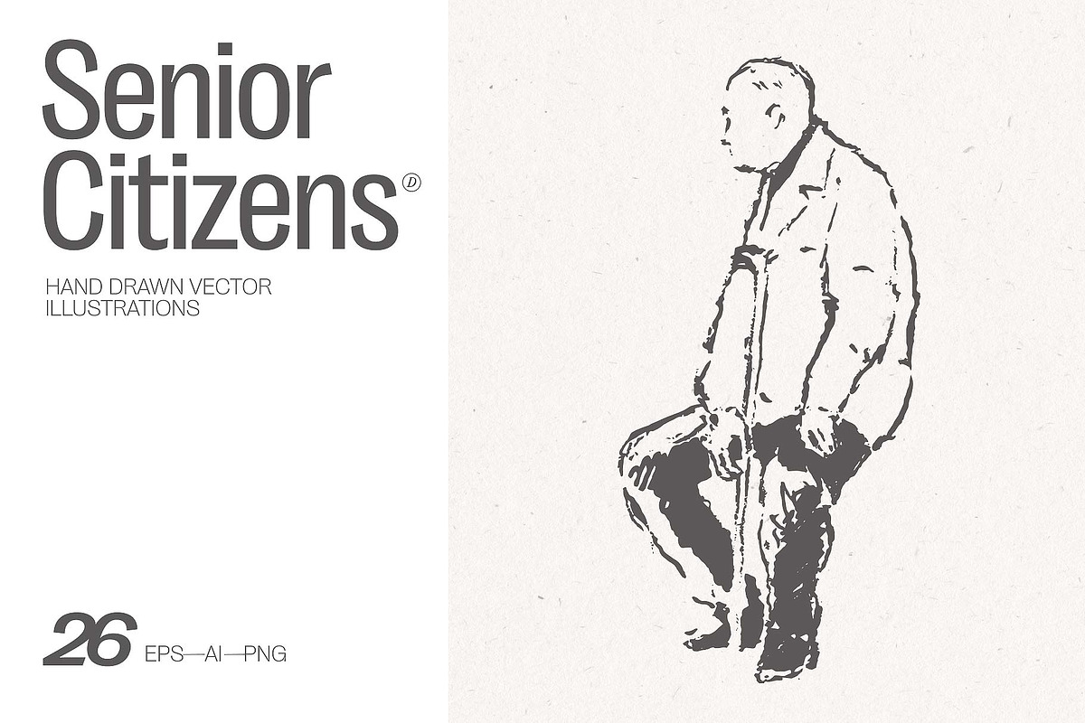 Illustrations of older people, a Person Illustration by TheMountBirdStudio (Photo 1 of 5)