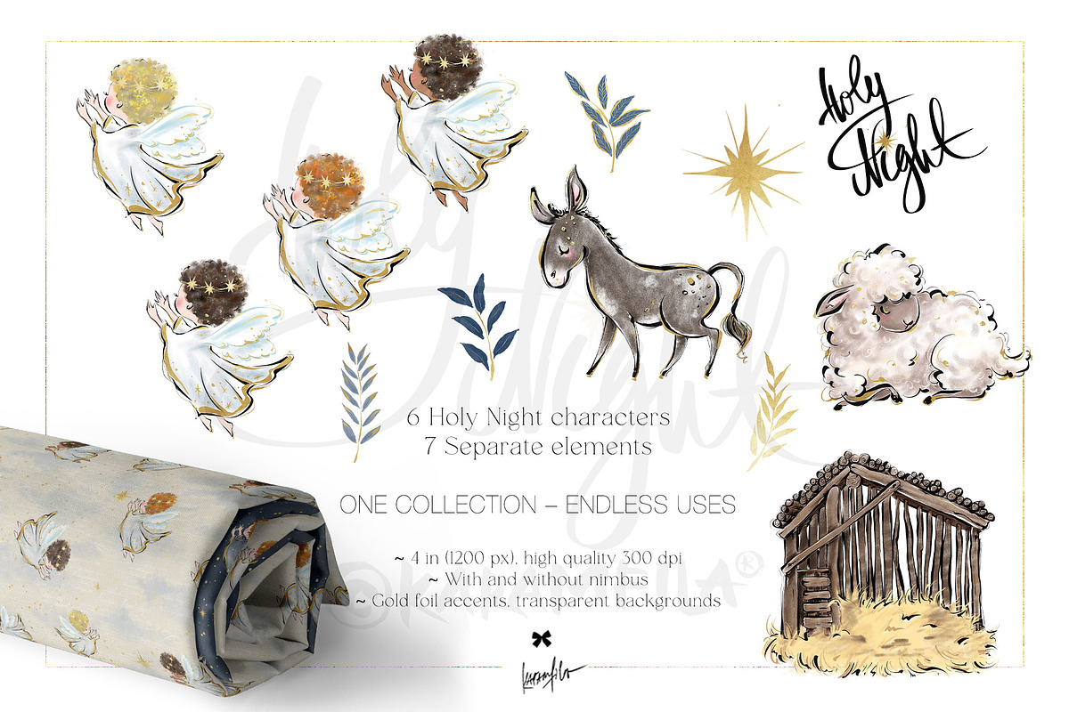Nativity Scenes Holy Family Clipart, a Seasonal Illustration by KaramfilaS (Photo 8 of 12)