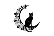 Cat on Crescent Moon Bundle, an Illustration by jahid234 (Thumbnail 24 of 31)