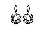 Round Filigree Earrings SVG Set, a Graphic by Creativeshirt (Thumbnail 3 of 13)