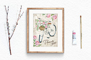 Watercolor Bicycle & Flowers, a Decorative Illustration by Eva Katerina (Thumbnail 7 of 7)