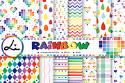 Rainbow Digital Paper Pack, a Pattern Graphic by lindoet23 (Thumbnail 1 of 4)