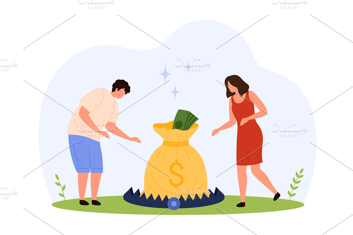 Approaching Money Trap Risk, a Finance Illustration by Flashvector