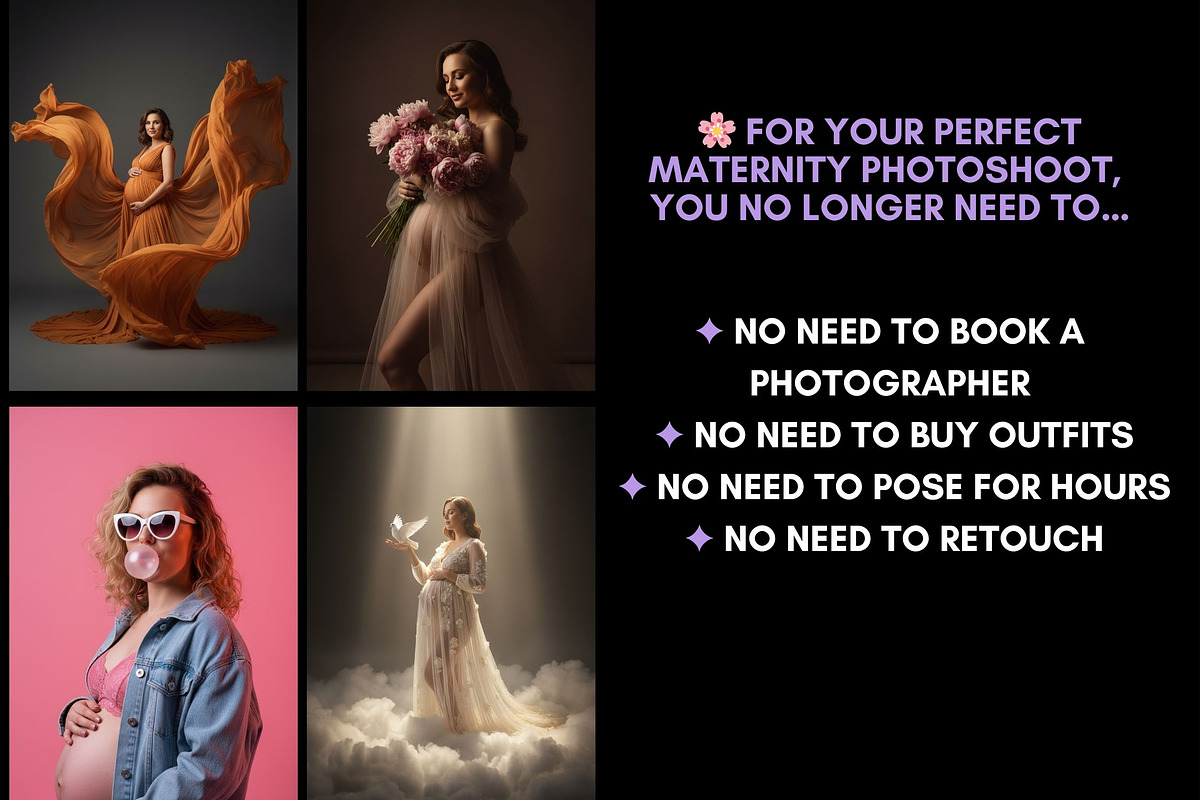 70 AI Maternity Photoshoot Prompts, a Beauty & Fashion Photo by Selenique Studio (Photo 5 of 9)