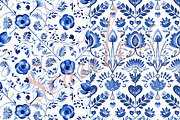 Dutch folk art seamless pattern set, a Pattern Graphic by DreamCafeArt (Thumbnail 3 of 5)