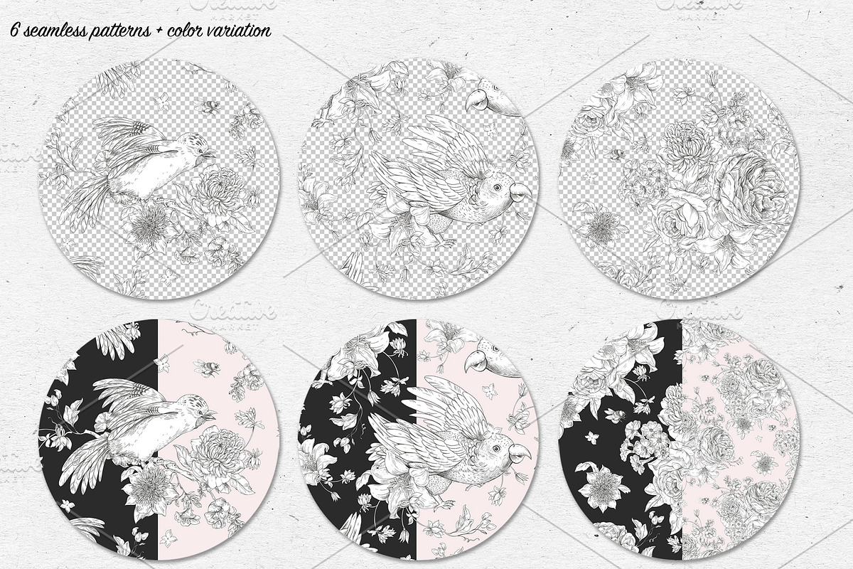 Regency flowers hand-drawn clipart, a Decorative Illustration by Depiano (Photo 7 of 10)