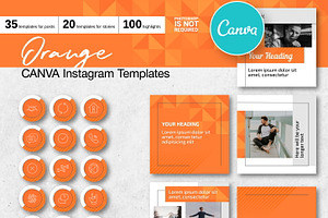 Orange CANVA Instagram Template Set