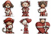 Valentine Cat and Dog Girl Set, an Illustration by Daily.Designs (Thumbnail 6 of 7)