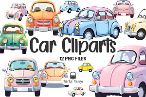 Cartoon car clipart, Kawaii png, an Illustration by TukTuk Design