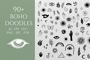 Whimsical Boho SVG Clipart Line Art, a Decorative Illustration by Graphic Soul (Thumbnail 1 of 2)