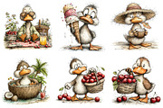 Whimsical Summer Duck Clipart, an Illustration by Dream Creation (Thumbnail 3 of 6)