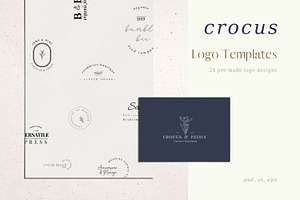 Crocus, Pre-made logo Set of 24