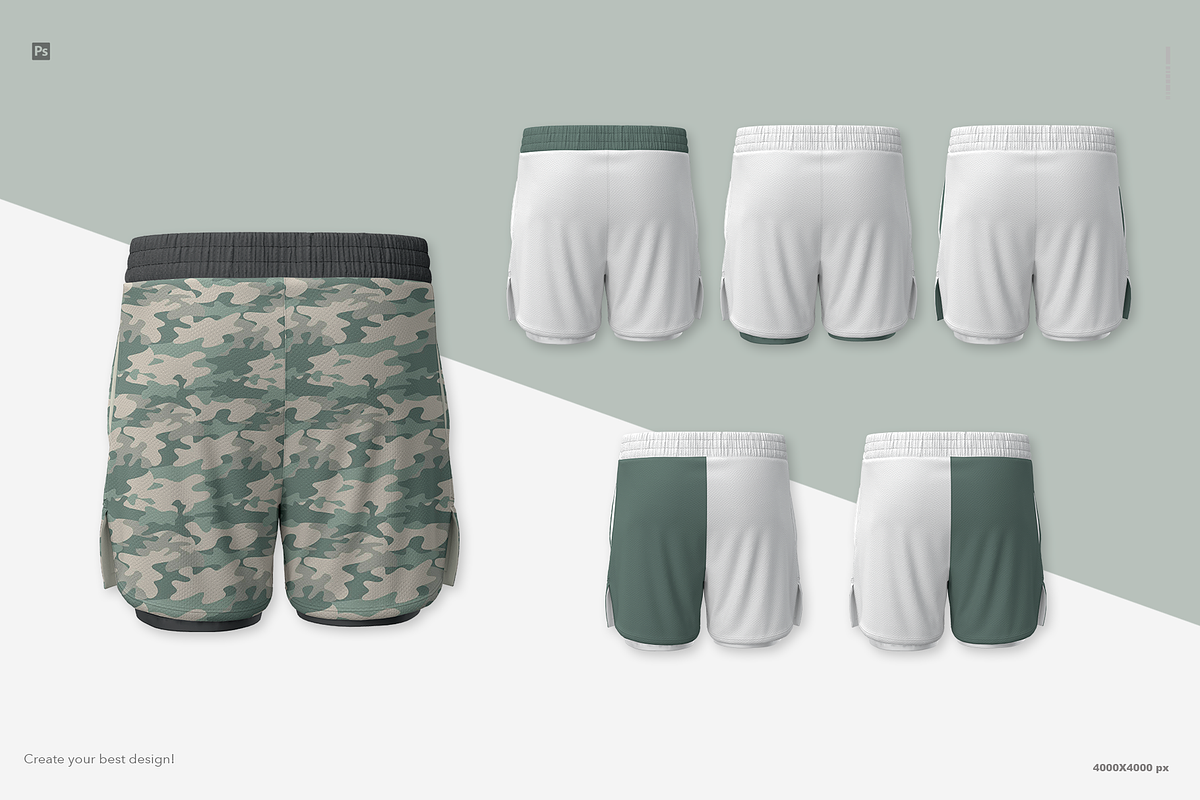 Mens shorts with compression underwe, a Bottom Mockup by Irena Matiash shop (Photo 5 of 6)