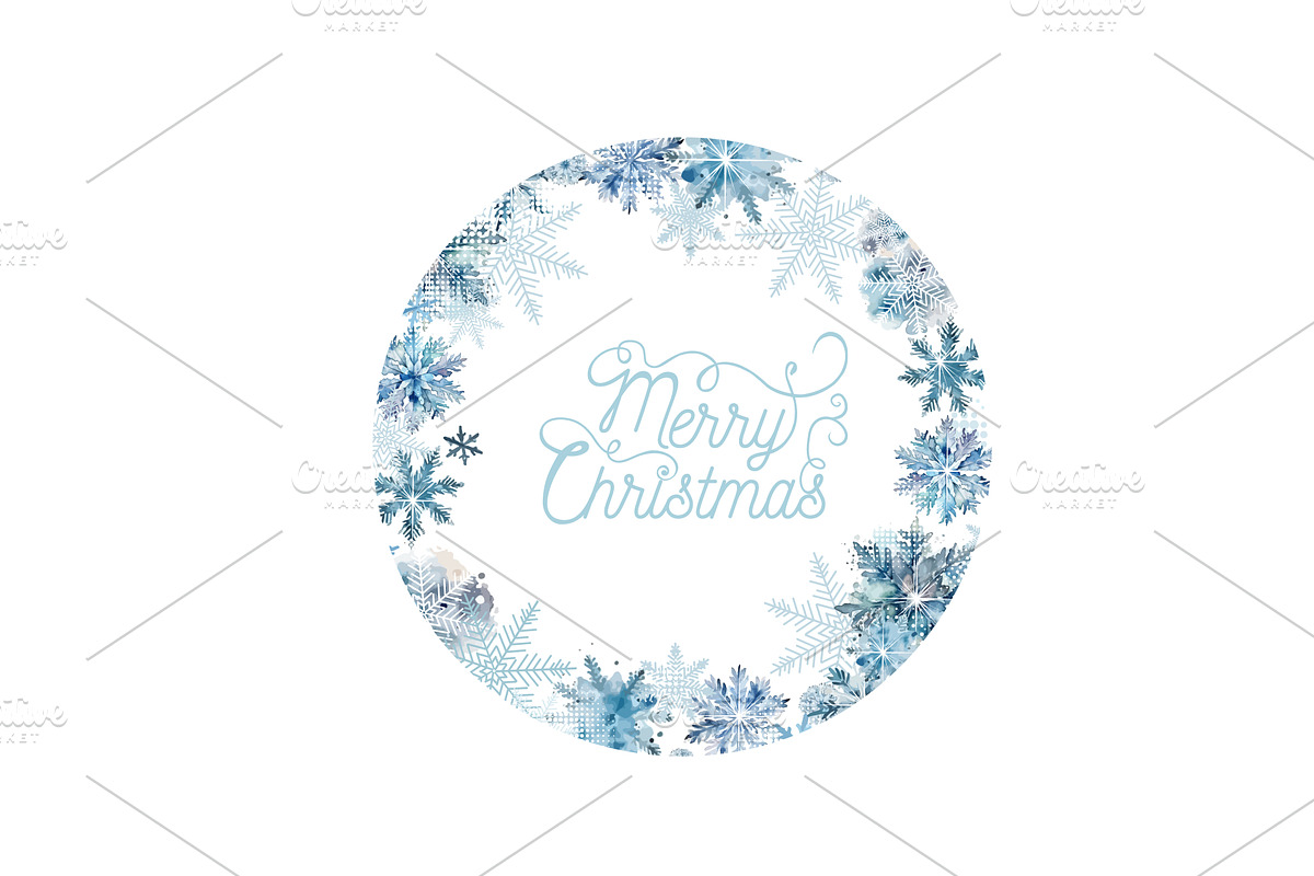 Round frame with watercolor, a Texture Illustration by Nenahliadava Design