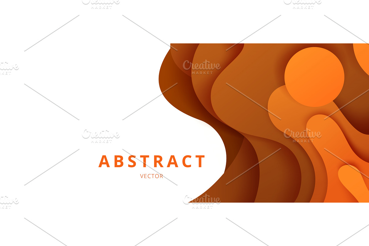 Orange gradient layered paper cut, an Illustration by art PVP - market