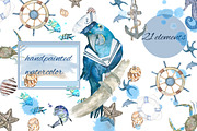 Sea set  watercolor, an Animal Illustration by JuliaFast (Thumbnail 2 of 4)