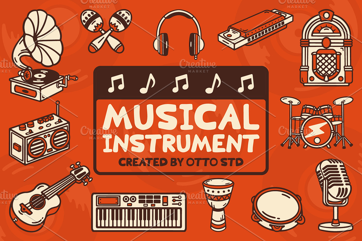 Musical Instrument Illustrations, an Object Graphic by Otto.std (Photo 1 of 7)