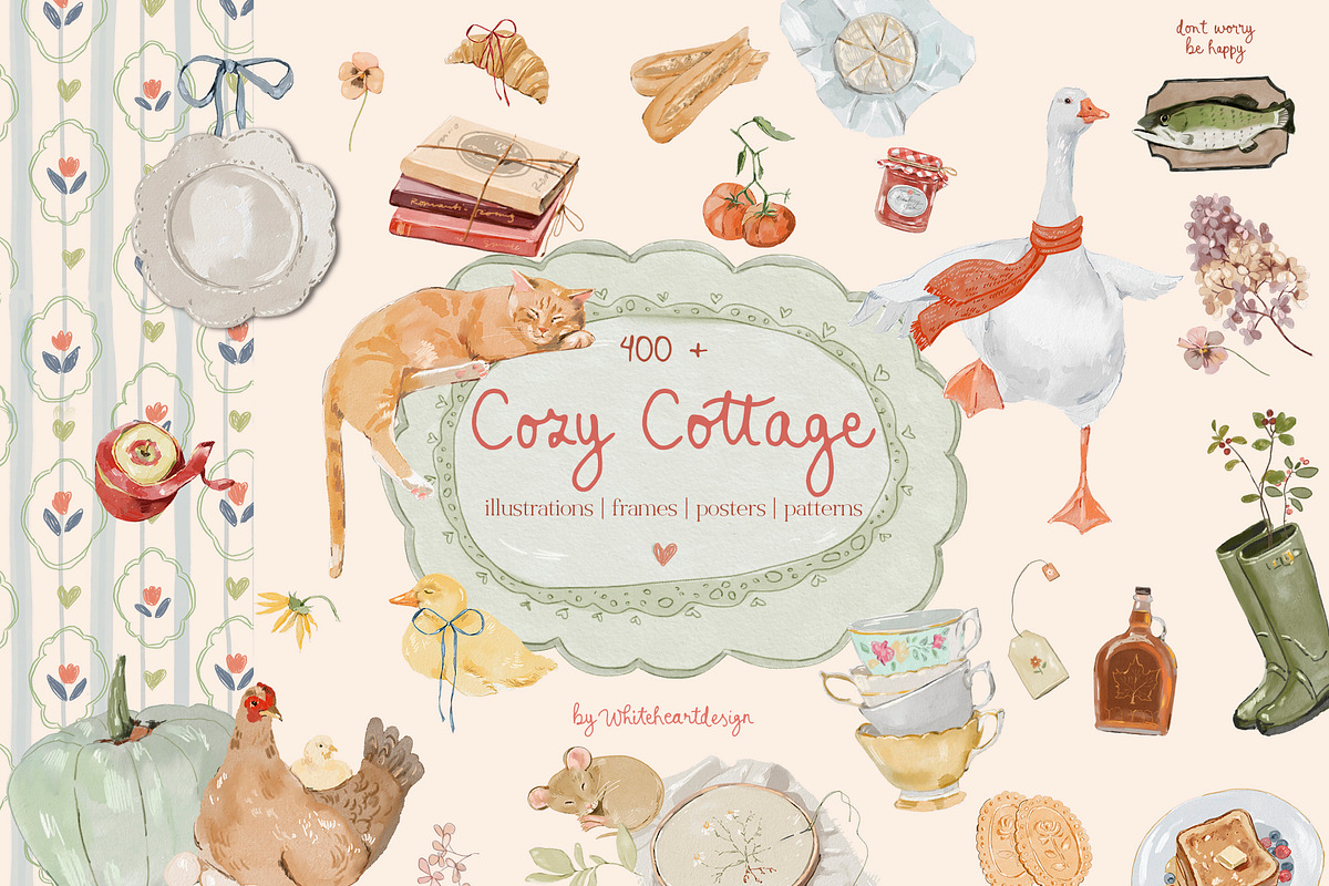 Cottagecore Illustratios Bundle, a Decorative Illustration by whiteheartdesign (Photo 2 of 23)