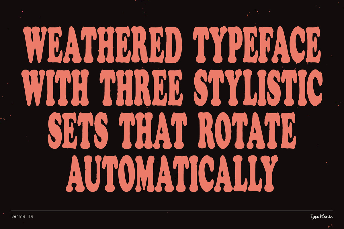 Bernie TM – XXX-Bold Cozy Type, a Serif Font by Type Mania (Photo 2 of 11)