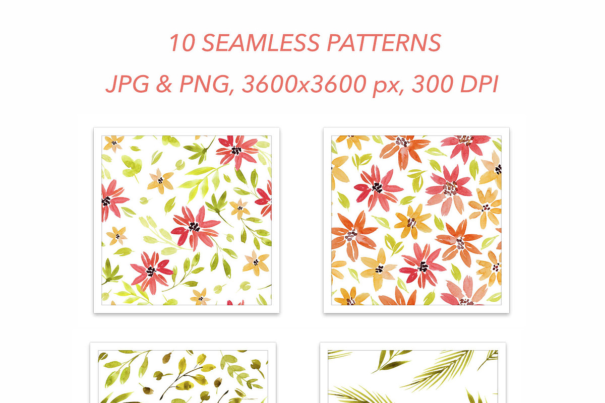 Watercolor patterns collection, a Pattern Graphic by Wild Rose (Photo 3 of 7)