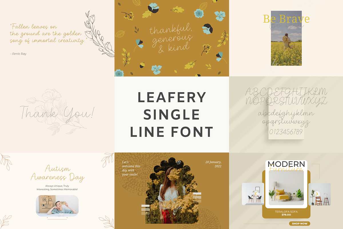Single Line Font Bundle Vol 1