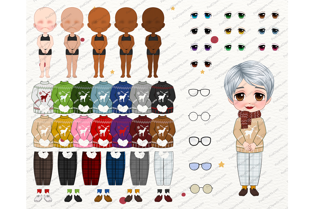 Merry Christmas Family Clipart PNG, a Person Illustration by Podcliparts (Photo 4 of 9)