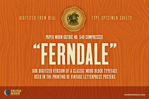 Ferndale Letterpress Font, a Sans Serif Font by Paper Moon Graphic Supply