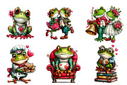 Whimsical Valentine Frog Clipart, an Illustration by DreamArtGraphic (Thumbnail 3 of 4)