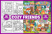 Cozy Friends Coloring Pages, a Decorative Illustration by Design Station (Thumbnail 1 of 4)