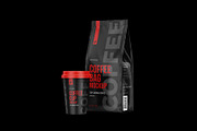 Coffee Pouch Half Side & Cup Mockup, a Cups & Container Mockup by easymock (Thumbnail 4 of 8)