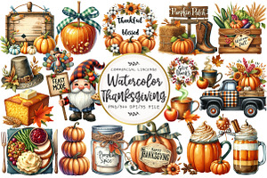 Thanksgiving Sublimation Clipart, an Illustration by OK Design