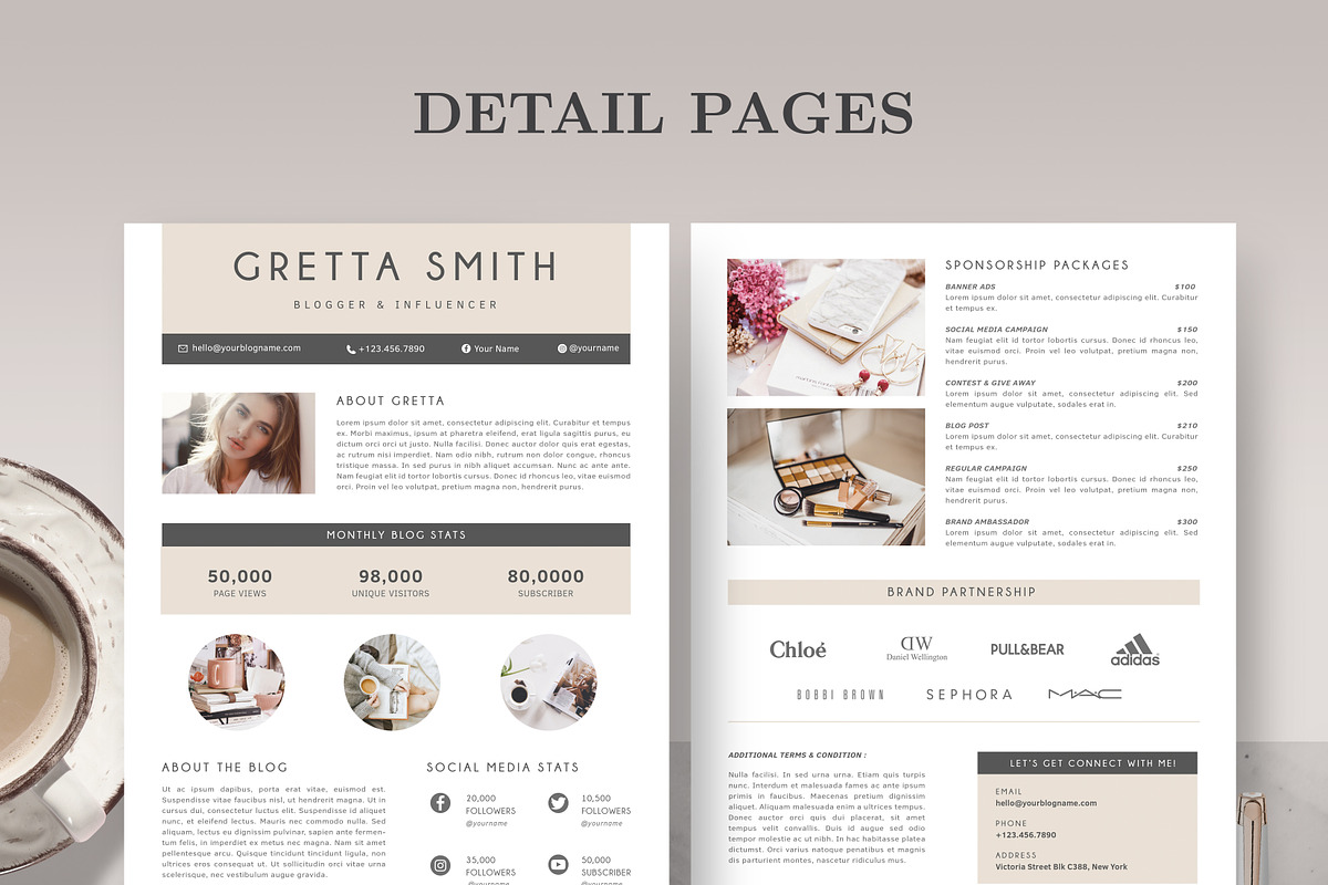 Media Kit for Blogger BM005, a Flyer Template by Draca Design Co (Photo 3 of 4)