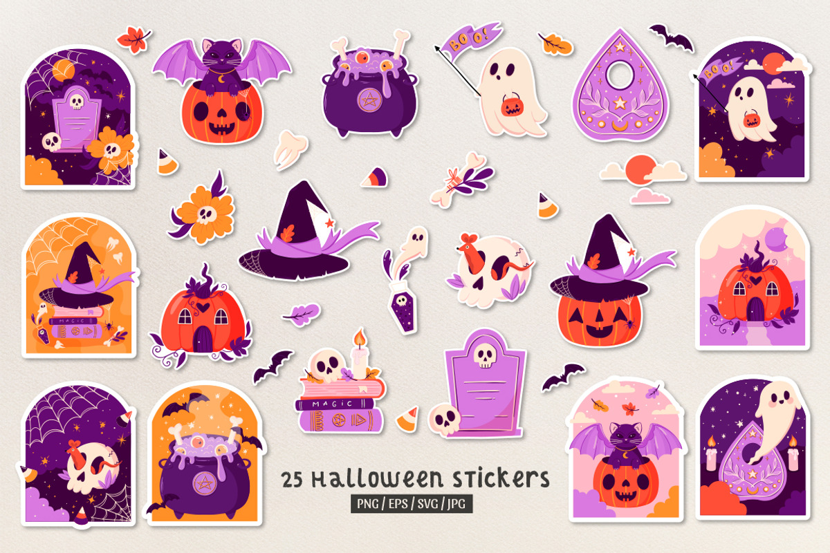 Halloween stickers collection, an Object Graphic by DariSmartArt (Photo 3 of 11)