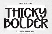 Thicky Bolder | Script Font, a Script Font by Scratchones (Thumbnail 1 of 8)