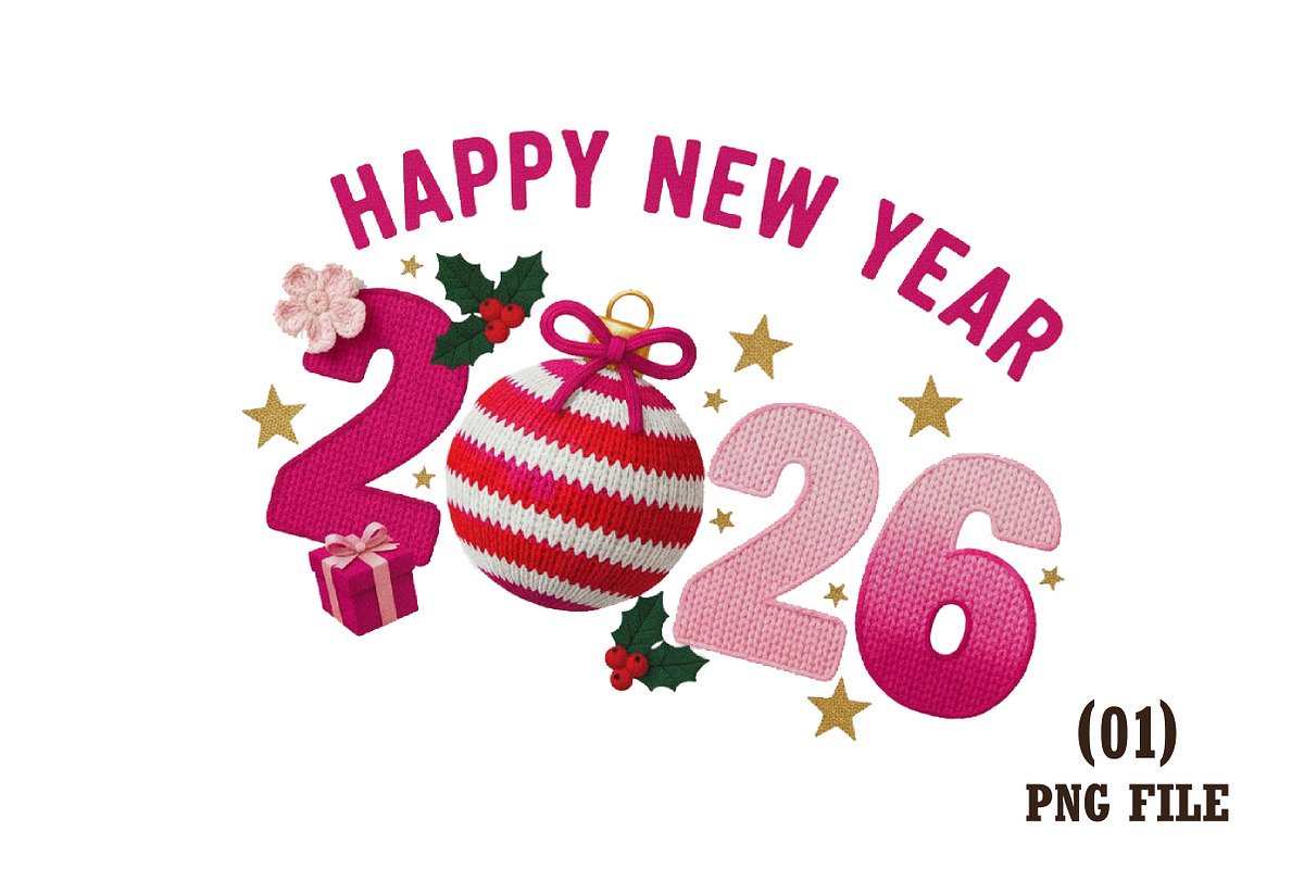 Happy New Year 2026 PNG, Christmas, an Illustration by DreamArtGraphic (Photo 1 of 6)