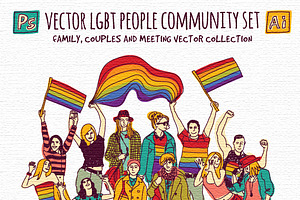 Vector LGBT people community set