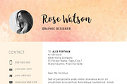 Sweet Watercolor Resume Template /G, a Resume Template by Showy68 Template (Thumbnail 4 of 7)