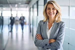 Confident Executive Woman Standing in Office, a Business Photo by Davizro's Market