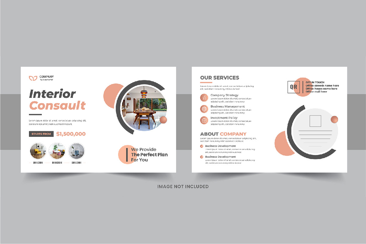 Interior design eddm postcard bundle, a Card Template by Pavel_design (Photo 2 of 11)