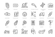 Electric Vehicle Charging Line Icons, an Outline Icon by Tettygreen (Thumbnail 2 of 2)
