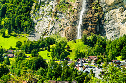 The Staubbach Falls in Lauterbrunnen, a Nature Photo by Leonid Andronov