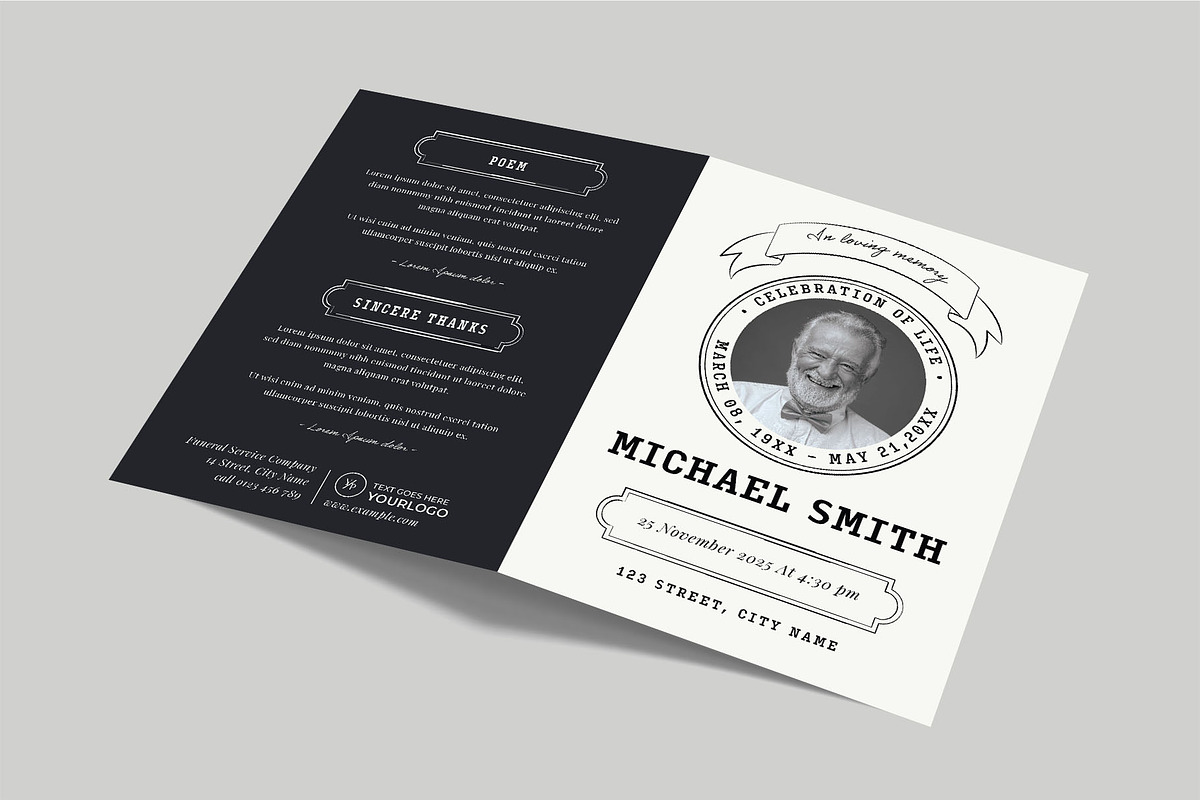 Simple Funeral Program Template, a Flyer Template by BrandPacks (Photo 6 of 10)