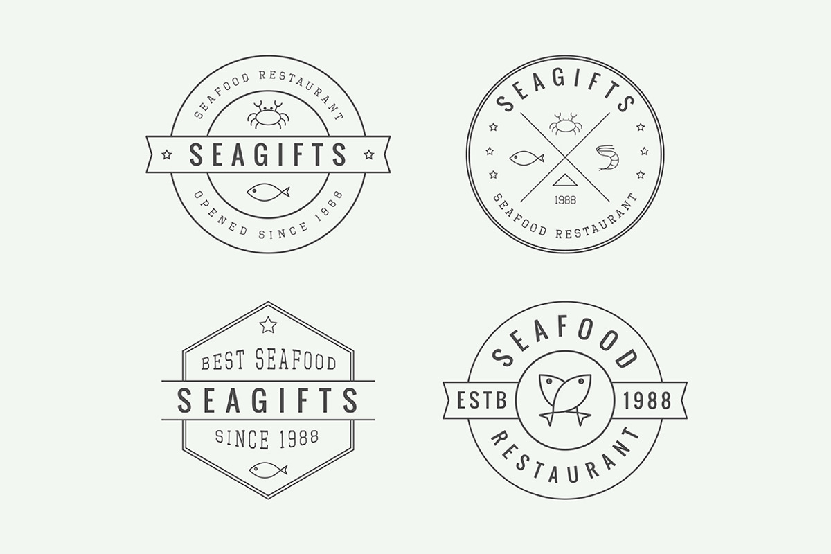 Set of vintage restaurant logos, a Branding & Logo Template by AkimD (Photo 8 of 11)