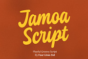 Jamoa Script – Playful Groovy Script, a Handwritten Font by Four Lines Std. (Thumbnail 1 of 9)